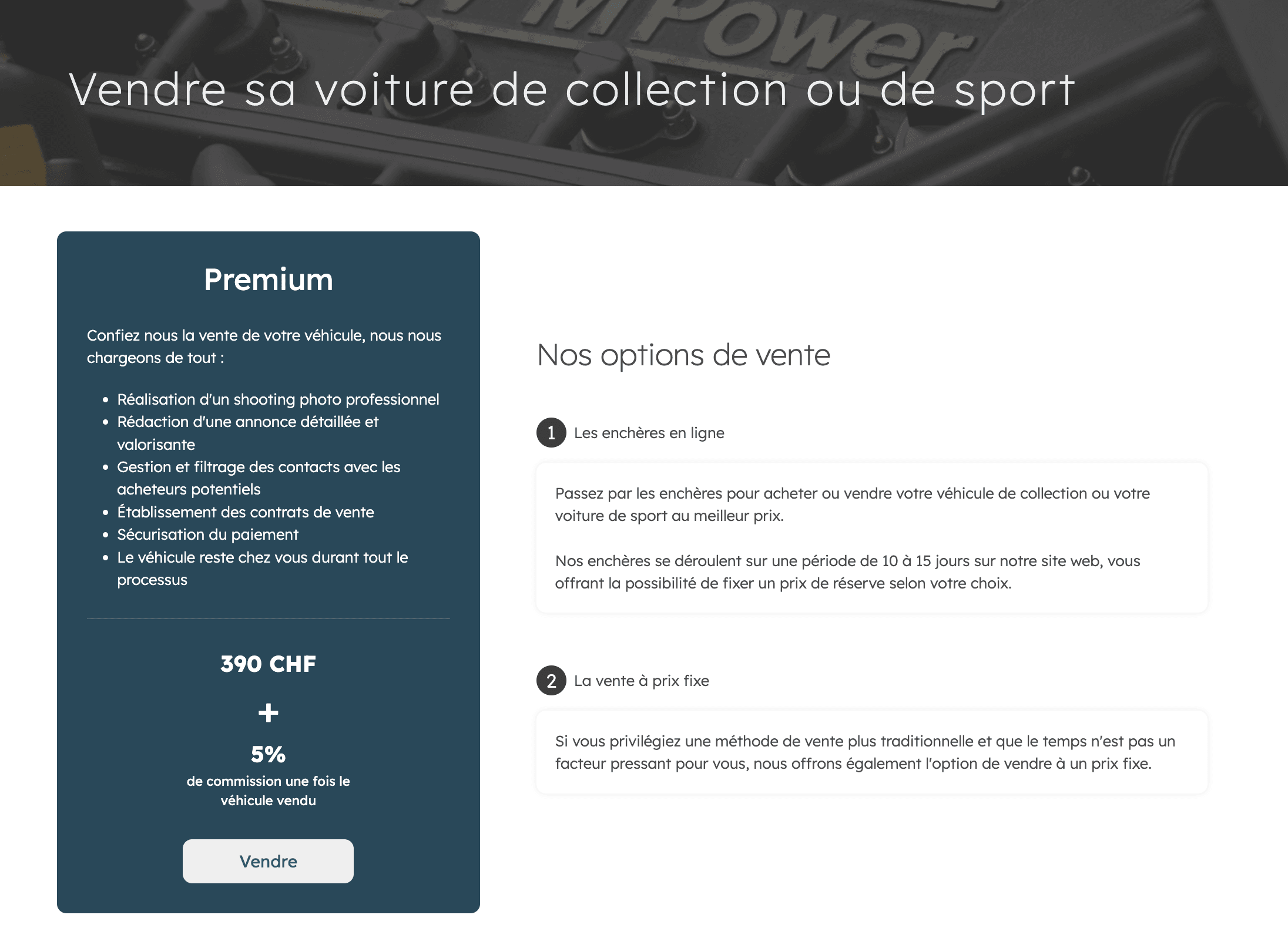 Notre service de vente voiture 